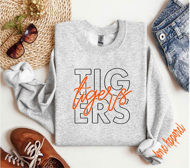 Tigers Block Script Apparel