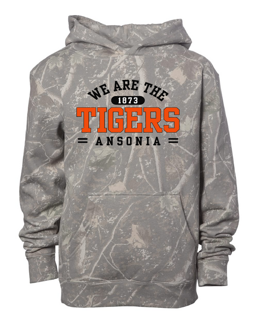 We are the Ansonia Tigers Camo Hoodie