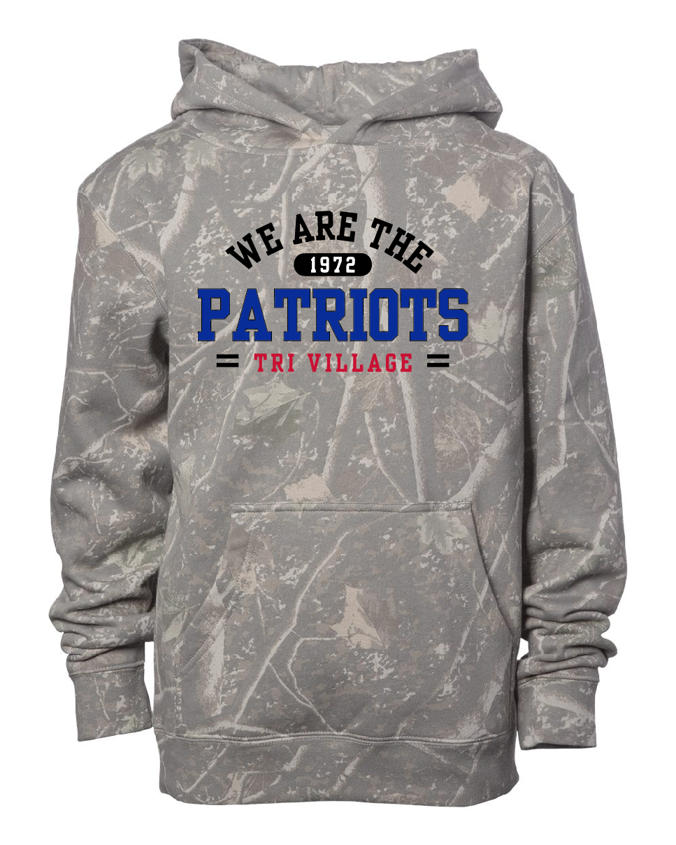 We are the Tri Village Patriots Camo Hoodie