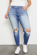 Plus High Rise Distressed Super Skinny