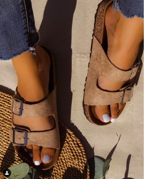 Faux Leather Birkenstock Dupe Sandals