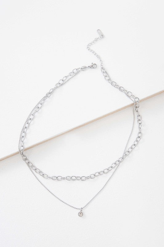 Silver Axel Layered Necklace