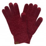 Solid Chenille Knit Smart Touch Gloves