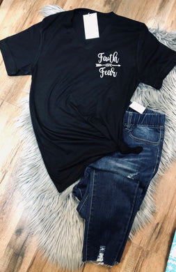 Faith above Fear Vneck Tee