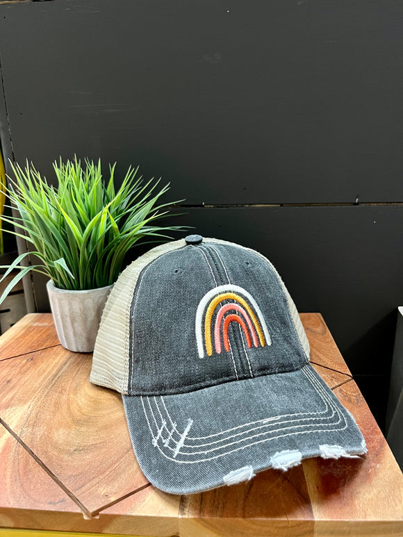 Rainbow Embroidered Hat