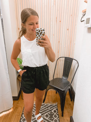 Drawstring Shorts with Elastic Waist