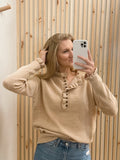 Ruffle Button Up Sweater