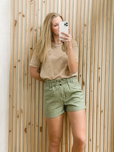 Double Buttoned Waistband Denim Shorts