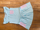 Girl's Striped Pocketed Ruffled Mini Dress