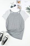Striped Color Block Short Sleeve Top